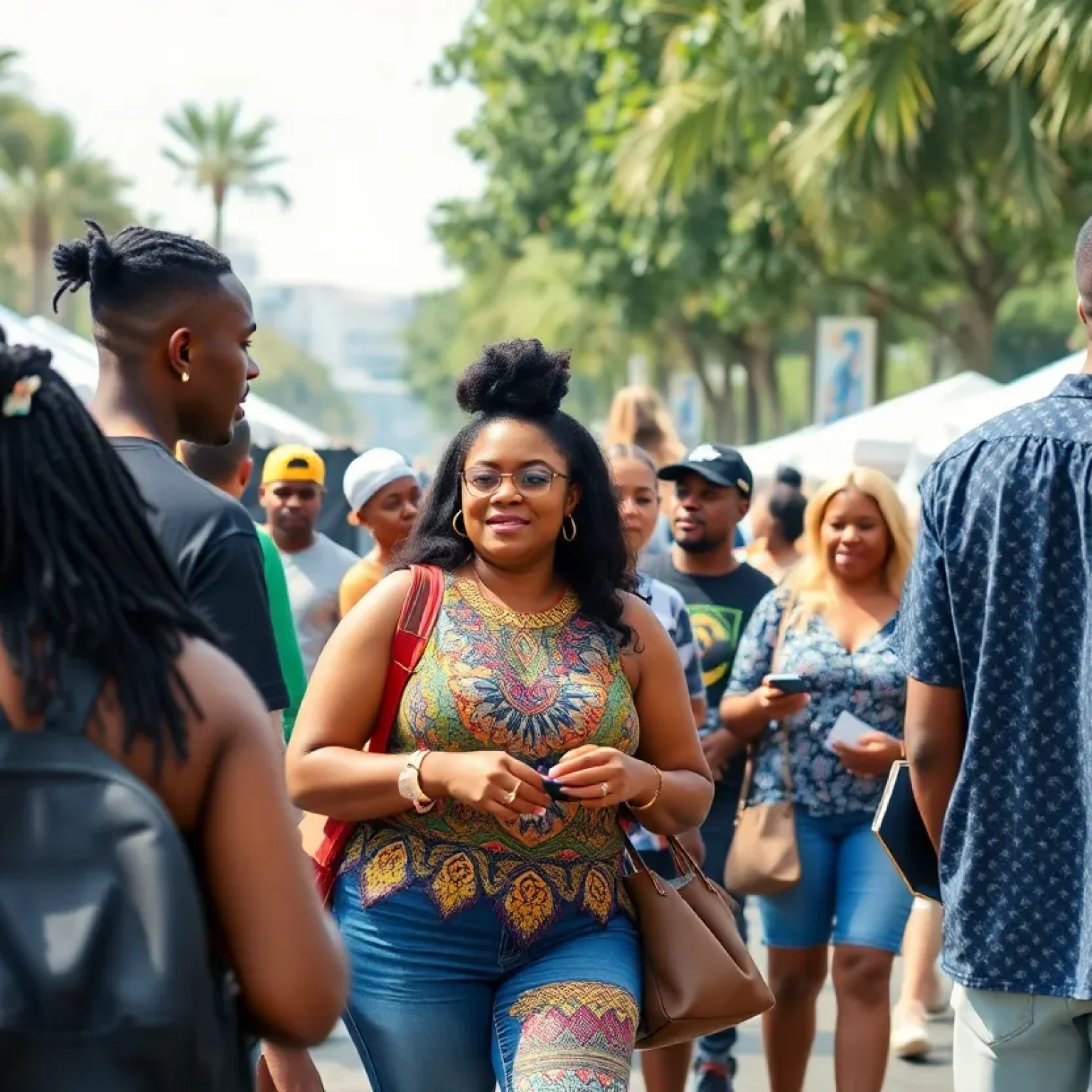 Festival participants engaging in cultural activities at the Florida Black Excellence Festival in Jacksonville.