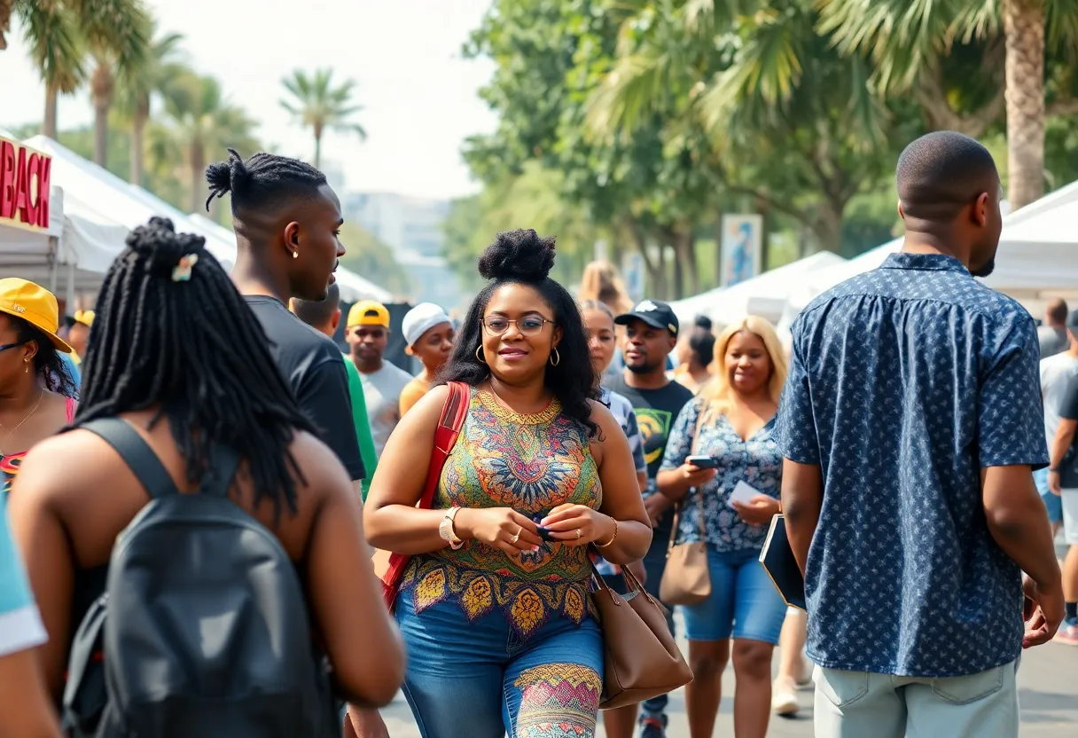 Festival participants engaging in cultural activities at the Florida Black Excellence Festival in Jacksonville.