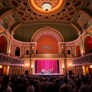 Interior of Florida Theatre in Jacksonville with audience