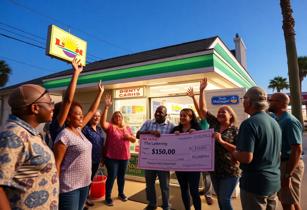 Community celebration after lottery win in Jacksonville Beach