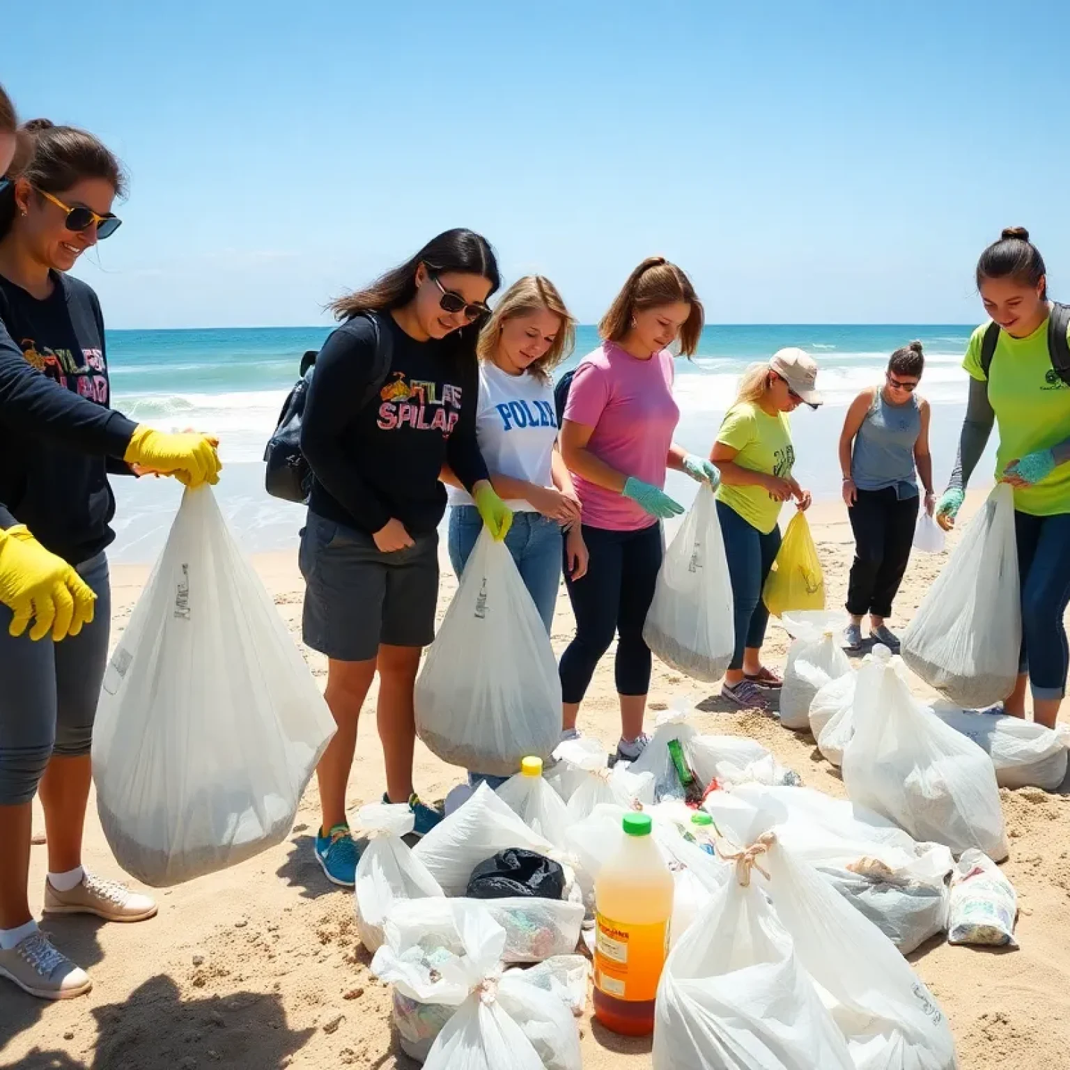 Volunteers participating in the Jacksonville Beaches Cleanup event.