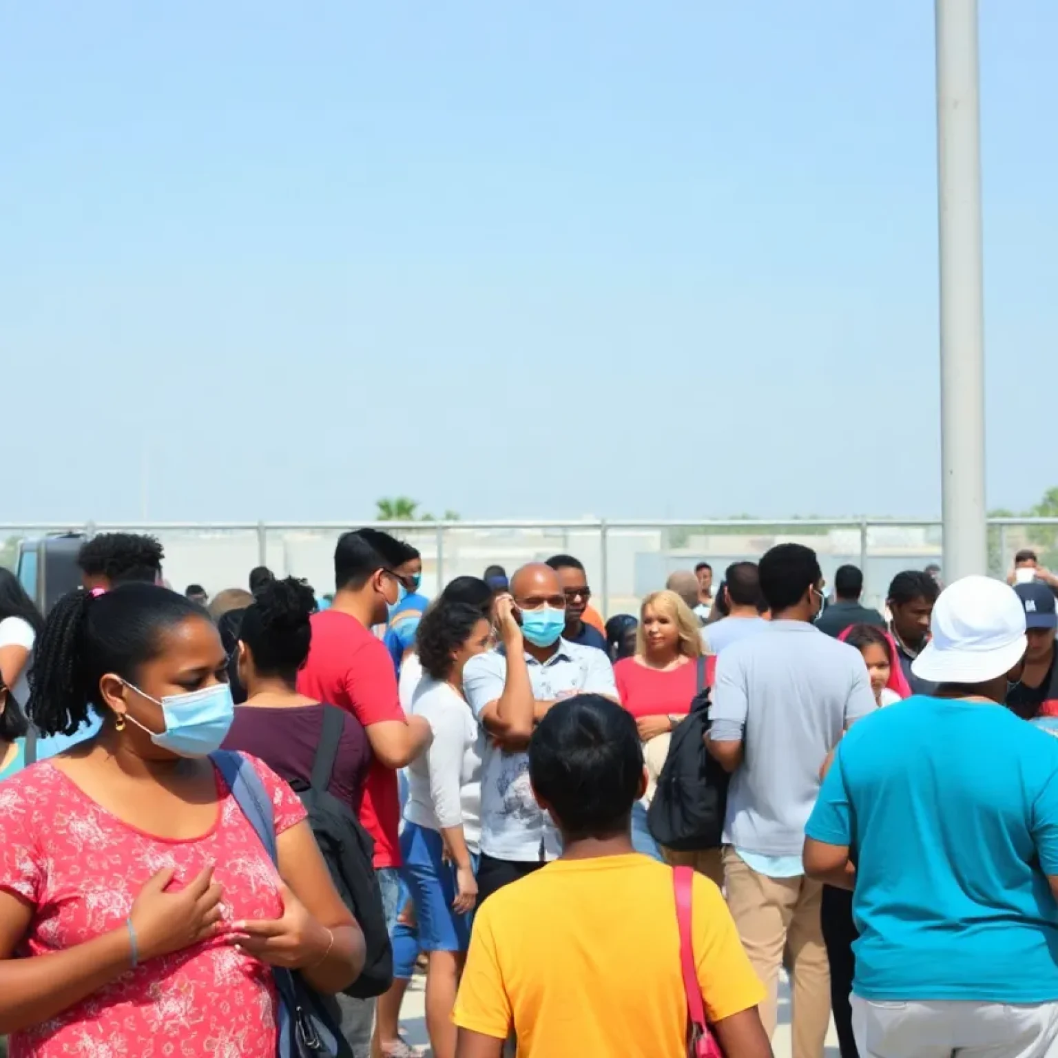 Cooling center in Jacksonville with people seeking respite from the heat