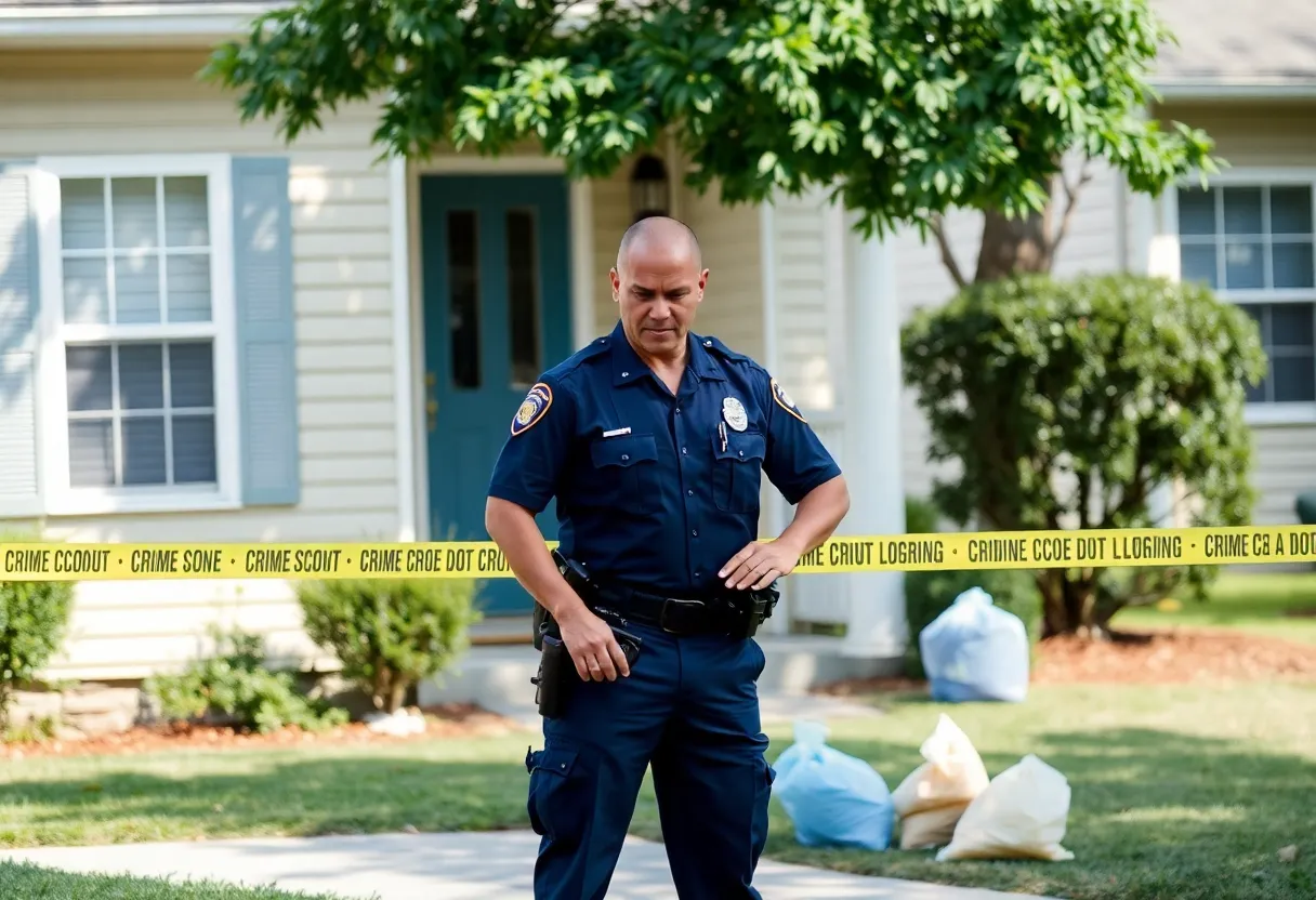 Police officers at a drug bust scene in Jacksonville