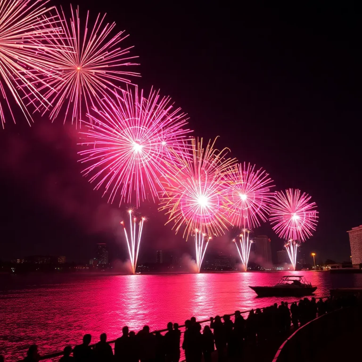 Fireworks display over the St. Johns River in Jacksonville