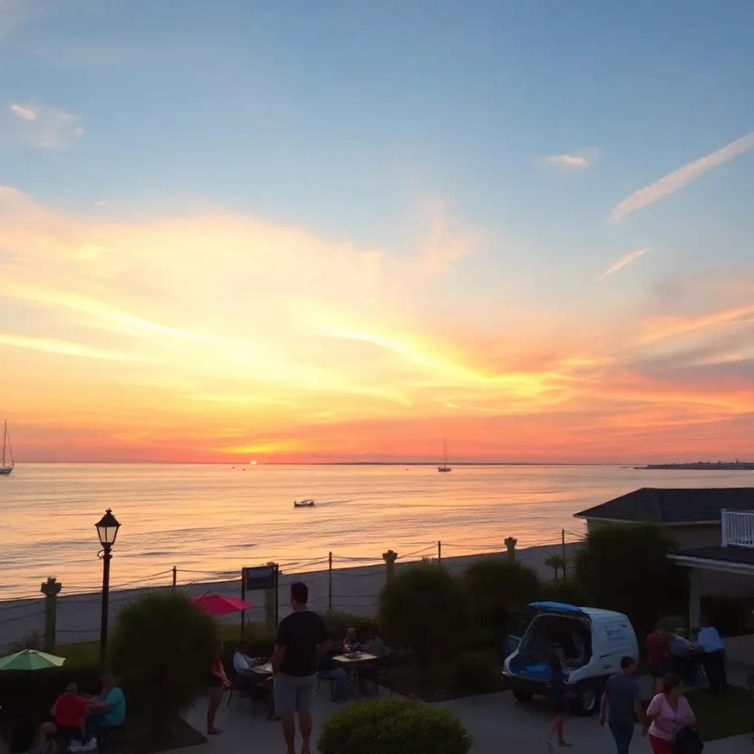 Sunset view of Jacksonville, Florida showcasing coastal life