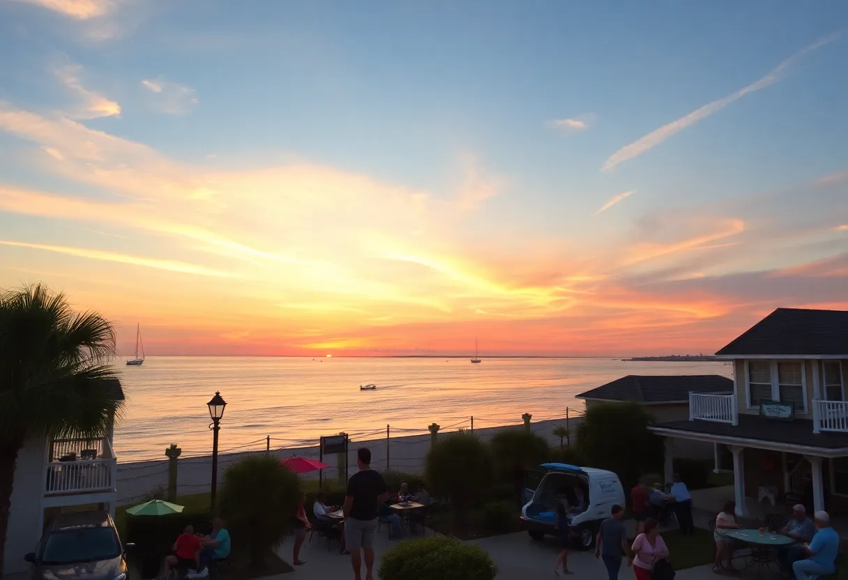 Sunset view of Jacksonville, Florida showcasing coastal life
