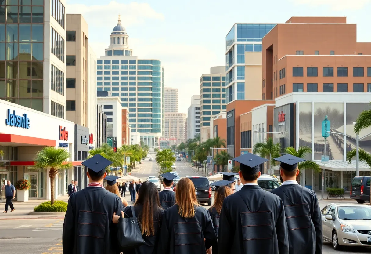 Cityscape of Jacksonville, Florida depicting a dynamic job market.