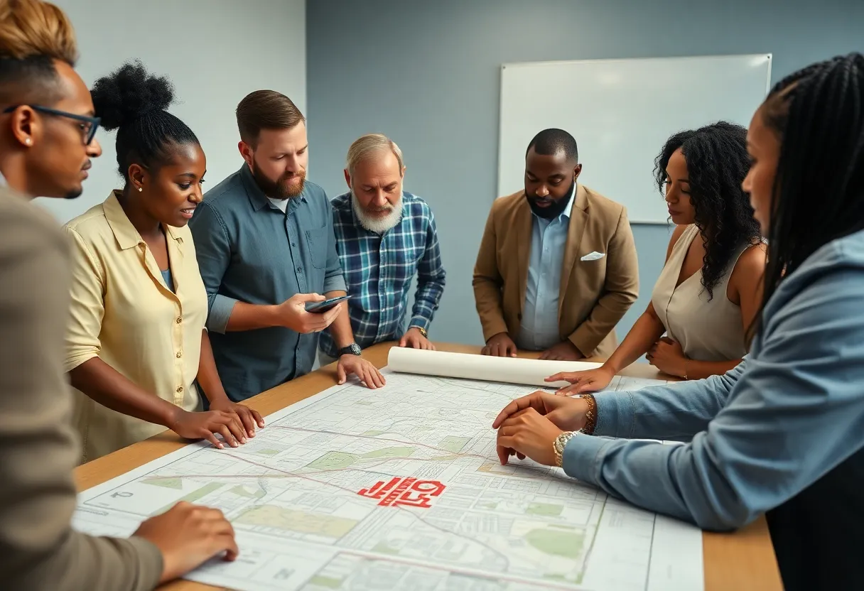 City planning meeting in Jacksonville discussing urban development.