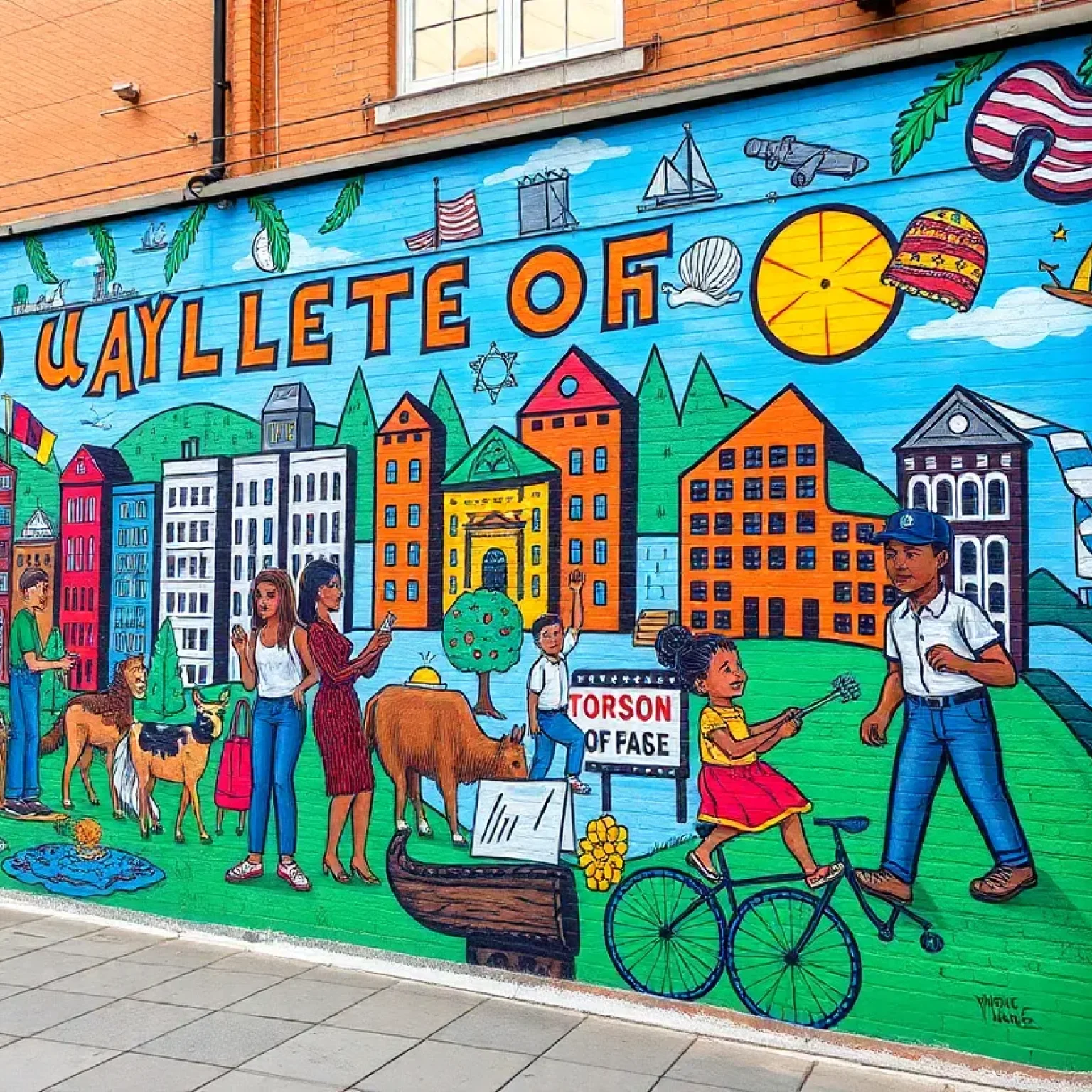 Mural representing Jacksonville's history and culture