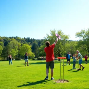 Players enjoying disc golf at Klutho Park in Jacksonville