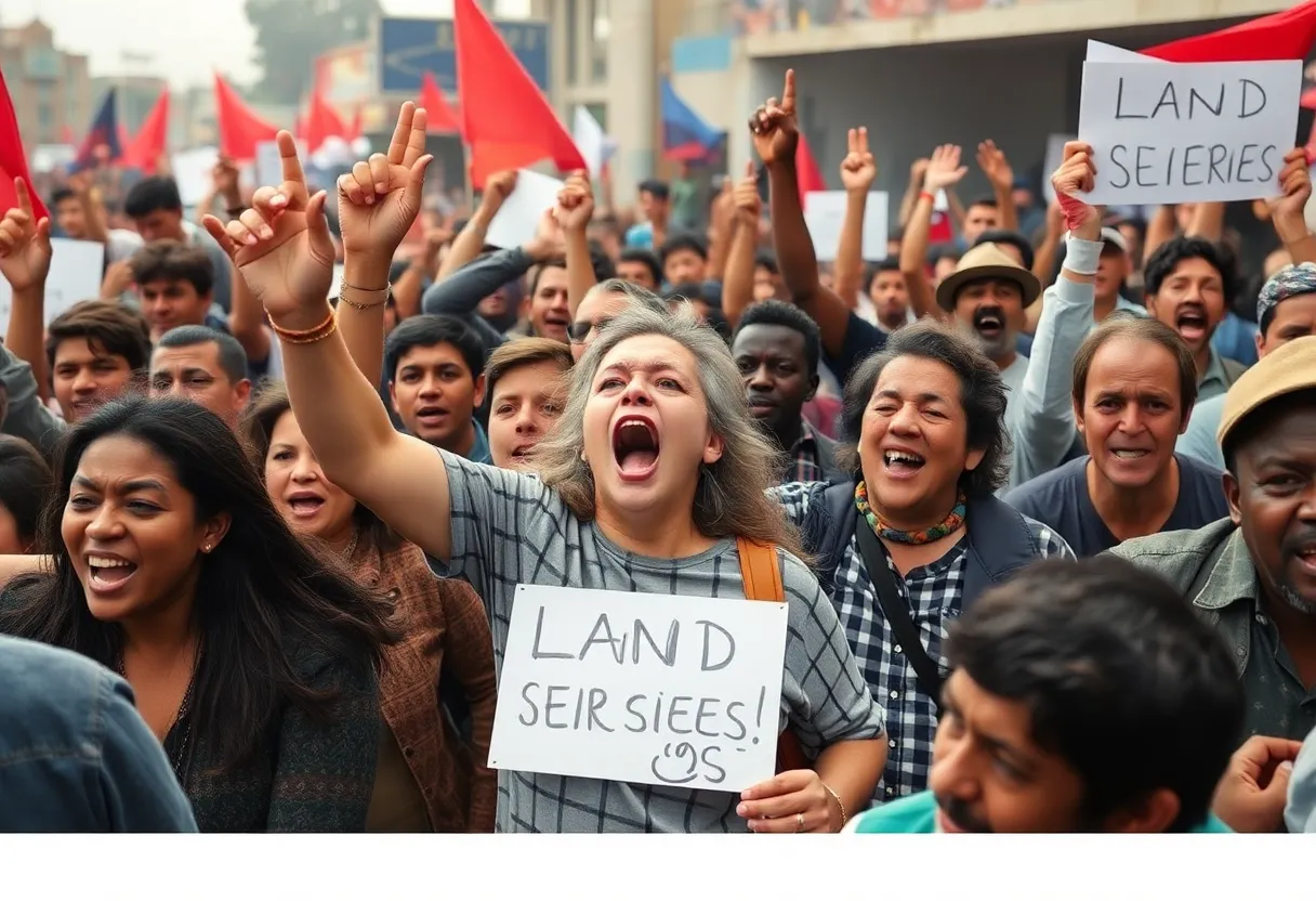 Protest against land seizures