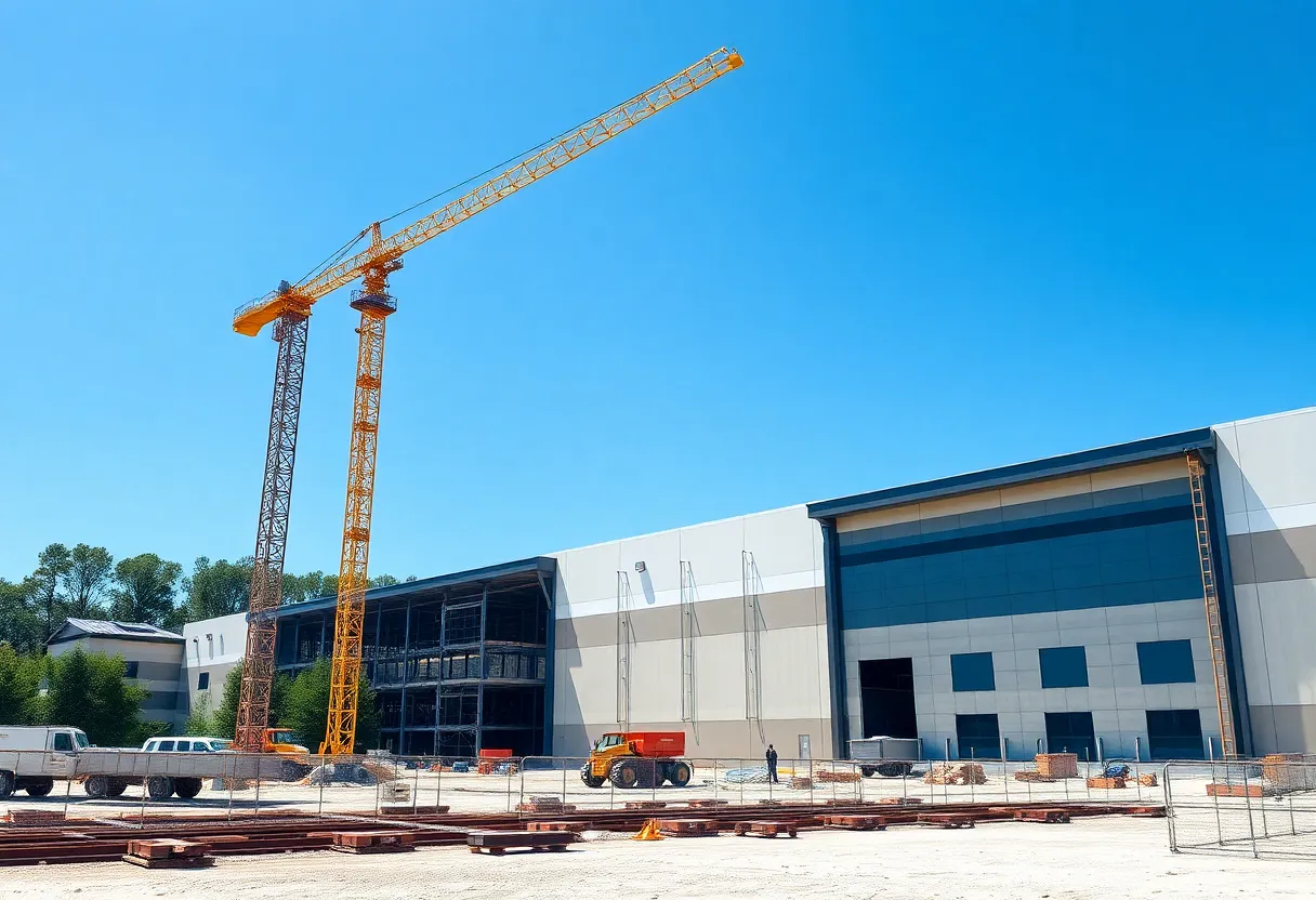 New warehouse construction site for Sysco in Jacksonville, Florida