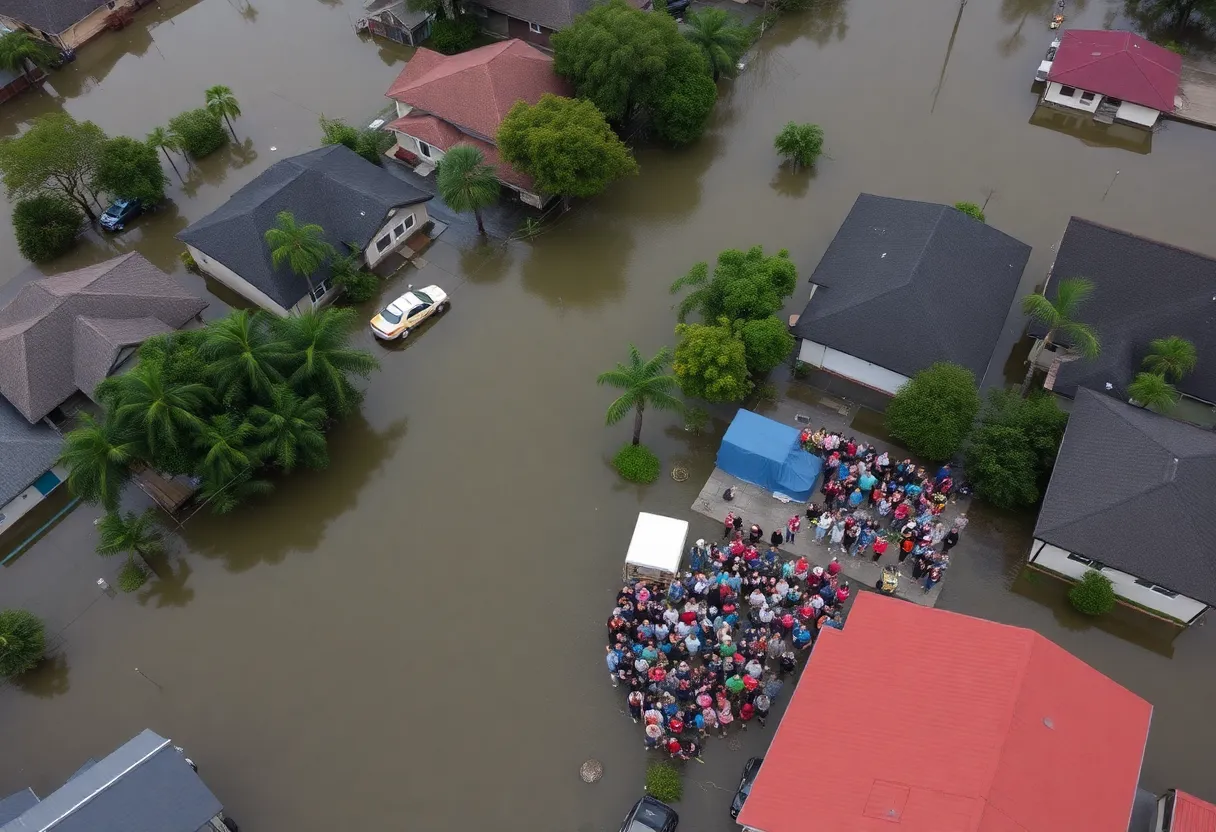 Community members supporting each other during recovery from Texas flash floods.