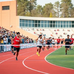 Athletes competing at the University of Utah Track and Field Spring Classic