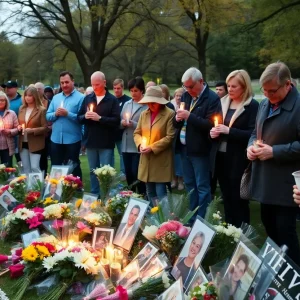 Community members gathered at a candlelight vigil for Drew Kohn.