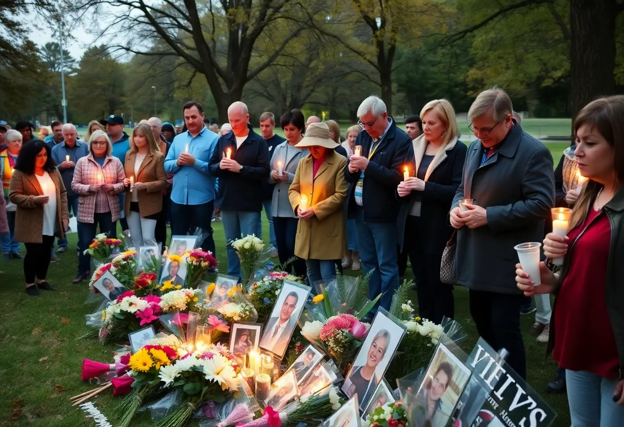 Community members gathered at a candlelight vigil for Drew Kohn.