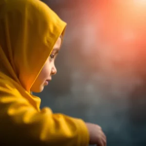 Abstract concept emphasizing child protection and online safety