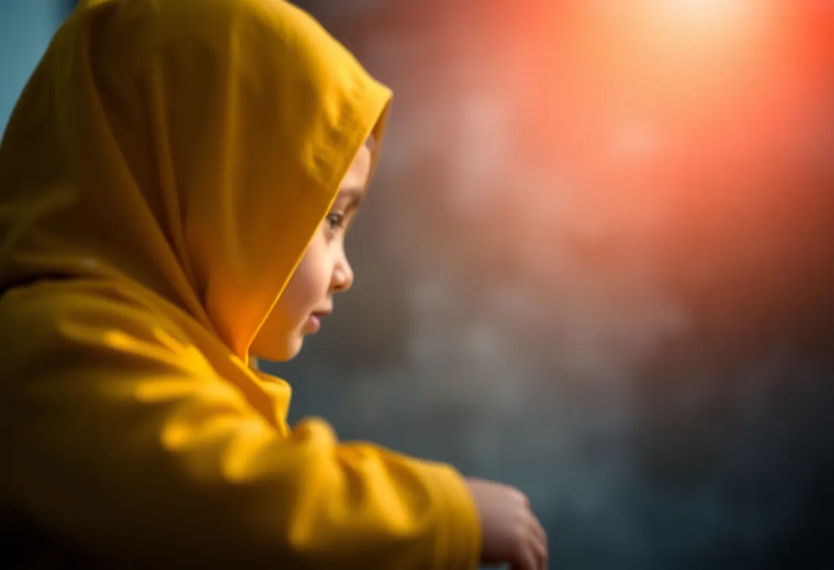 Abstract concept emphasizing child protection and online safety