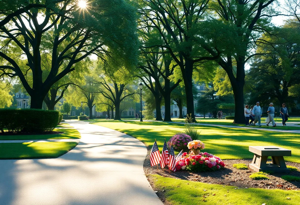 A peaceful park in Jacksonville representing community mourning