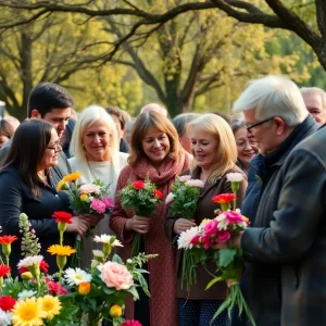 Community members gathering in remembrance of Joanne DiCarlo