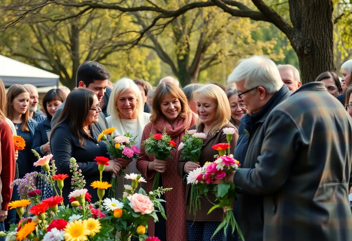 Community members gathering in remembrance of Joanne DiCarlo