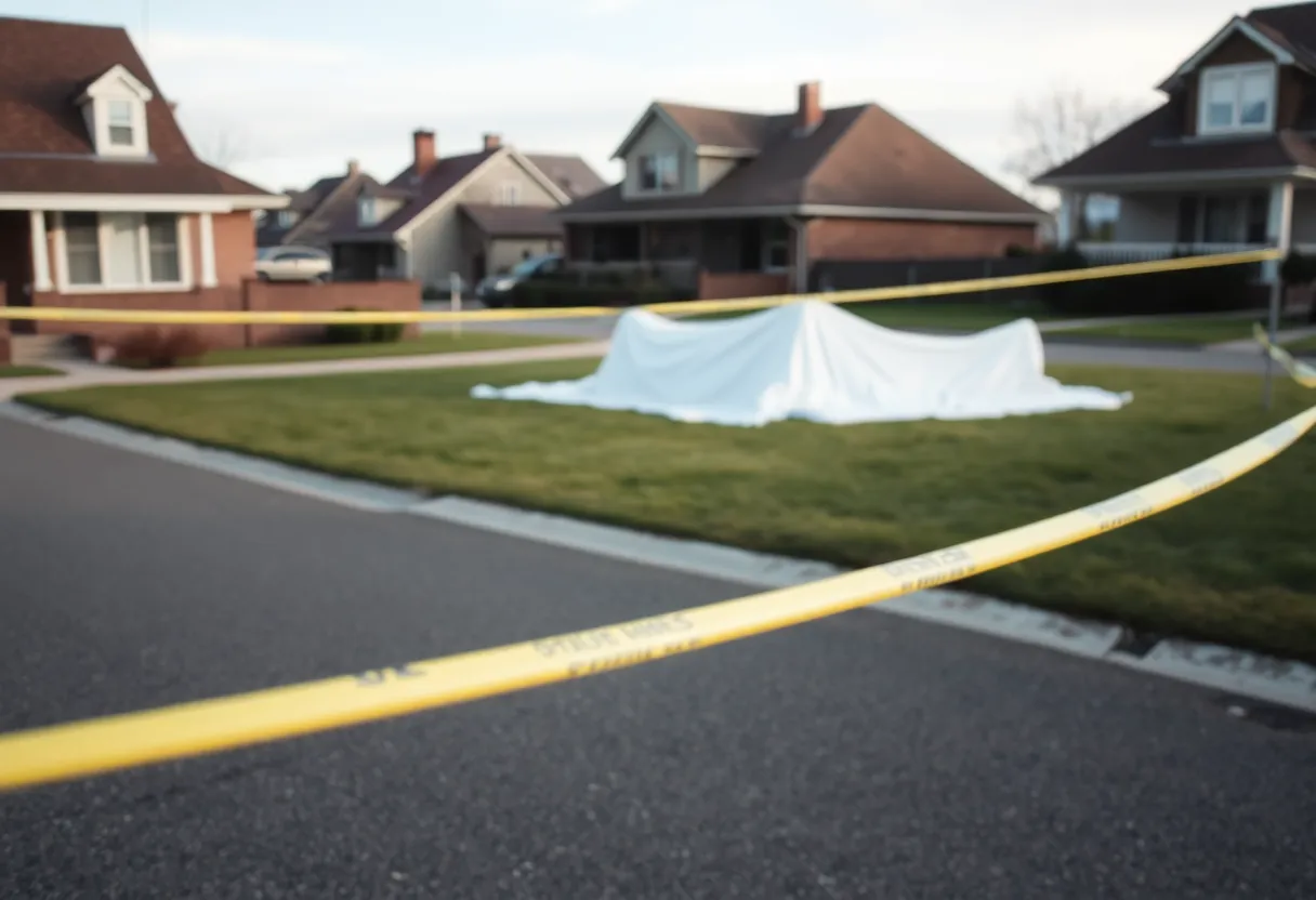 Police tape at a crime scene in Cooper City