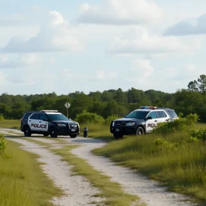 Police vehicles at Dutton Island Preserve, Jacksonville