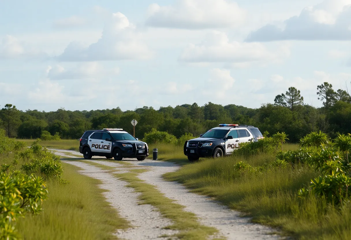 Police vehicles at Dutton Island Preserve, Jacksonville