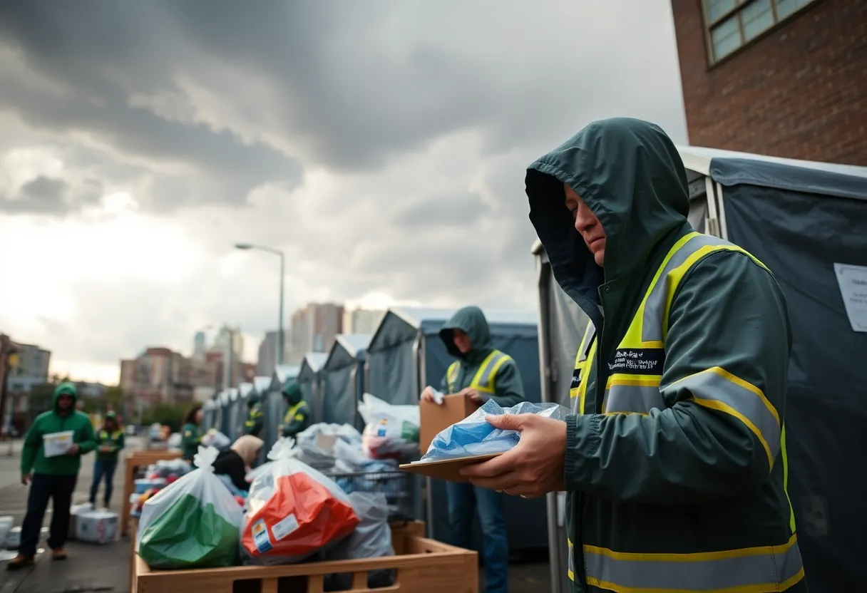 Volunteers preparing emergency shelters in Jacksonville for Hurricane Milton