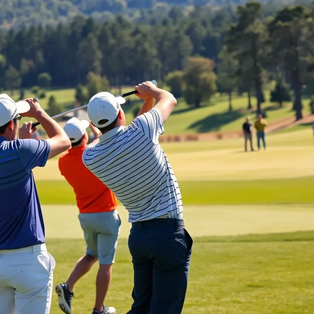 FGCU Men's Golf team competing in a tournament
