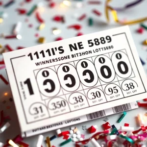 Winning Florida Lotto ticket displayed with confetti