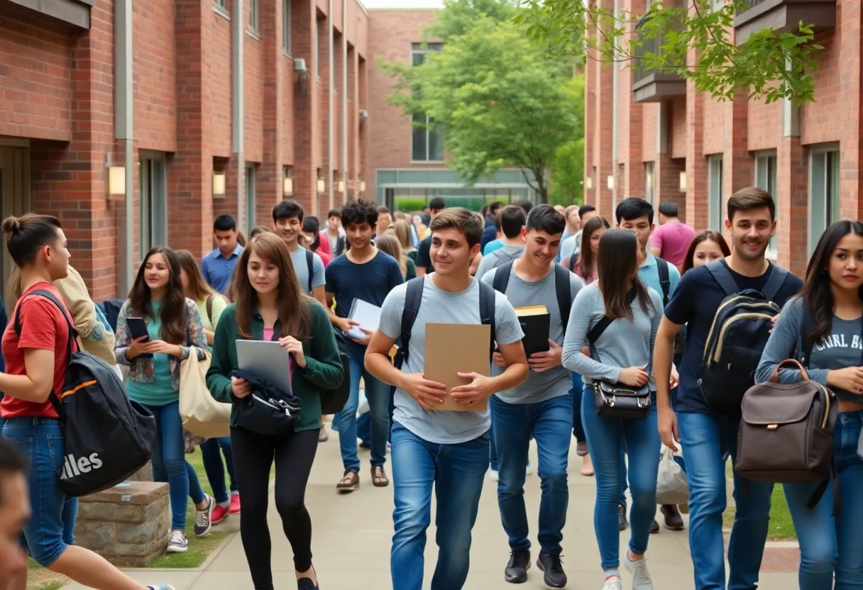 Students moving into Florida Tech residence halls on move-in day