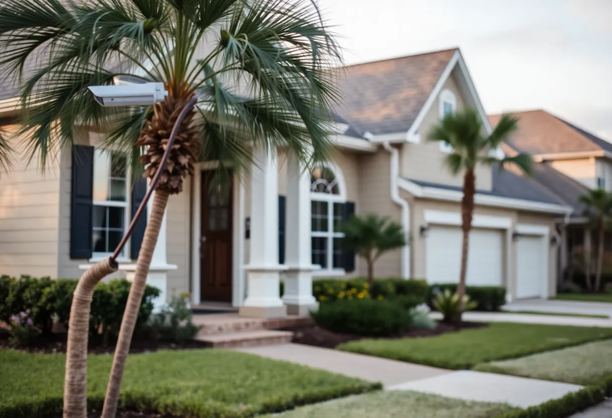 A Jacksonville home with security features in a residential area