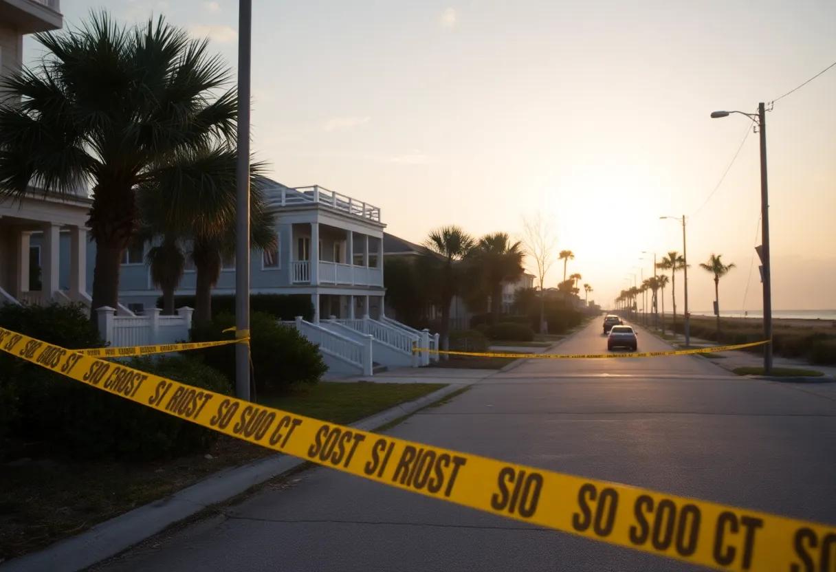 Police investigation scene in Atlantic Beach Florida