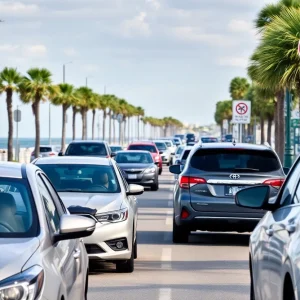 Sign indicating the new parking limit at Jacksonville Beach