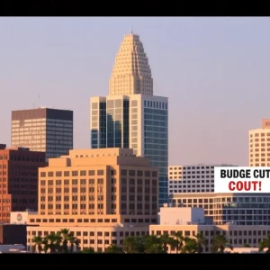View of Jacksonville's financial district representing budget discussions.