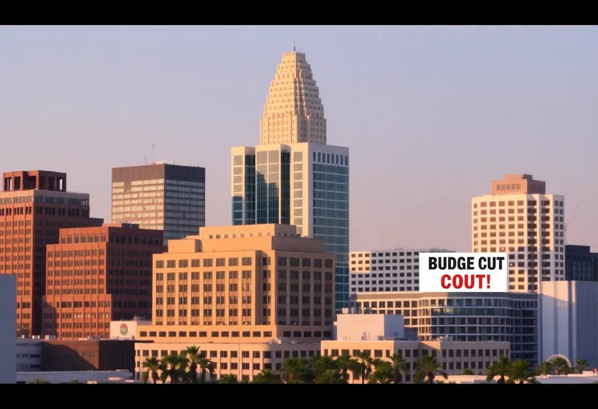 View of Jacksonville's financial district representing budget discussions.
