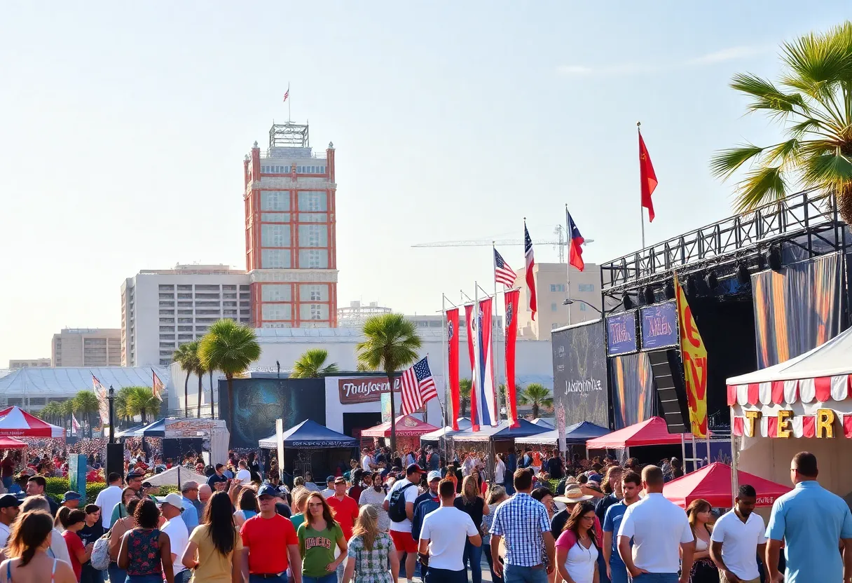 A collage of events in Jacksonville, featuring sports games, concerts, and festivals.