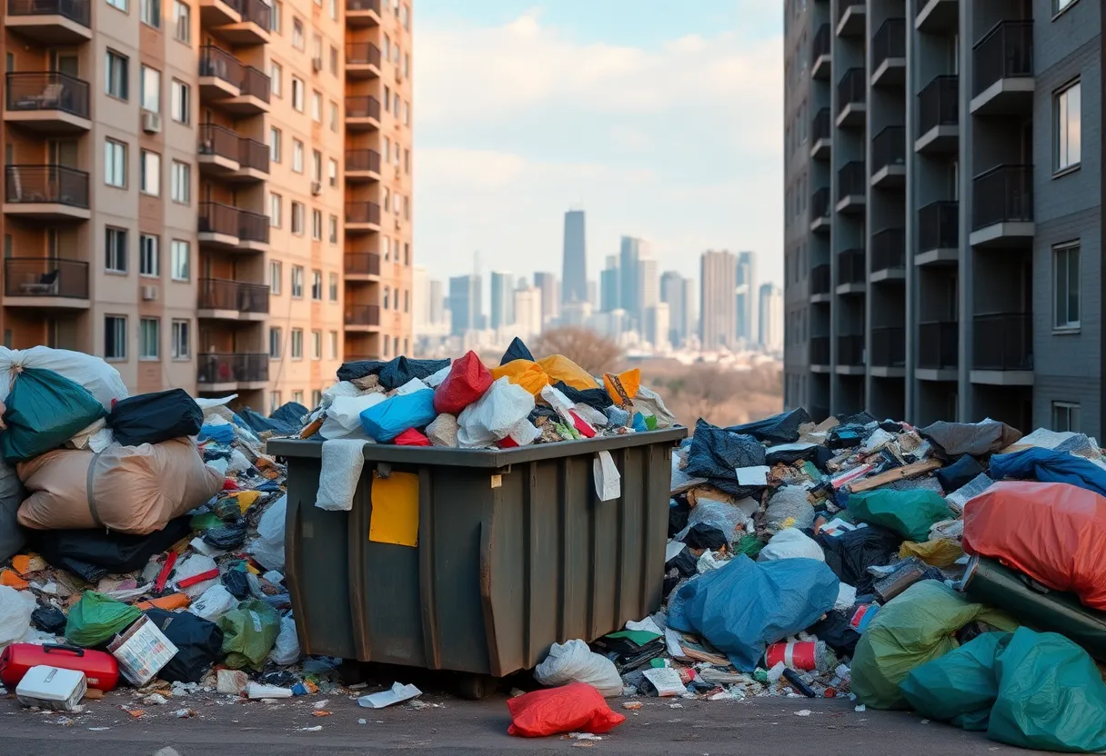 Overflowing dumpster at Brentwood Lake Apartments in Jacksonville