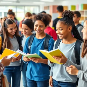 Students participating in academic activities at a Jacksonville high school