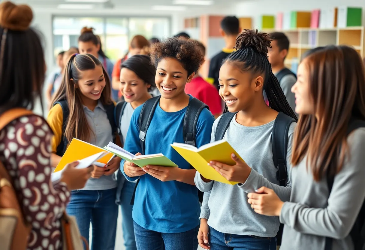 Students participating in academic activities at a Jacksonville high school