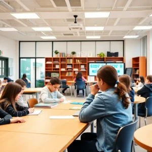 Students in a Jacksonville high school classroom engaged in learning