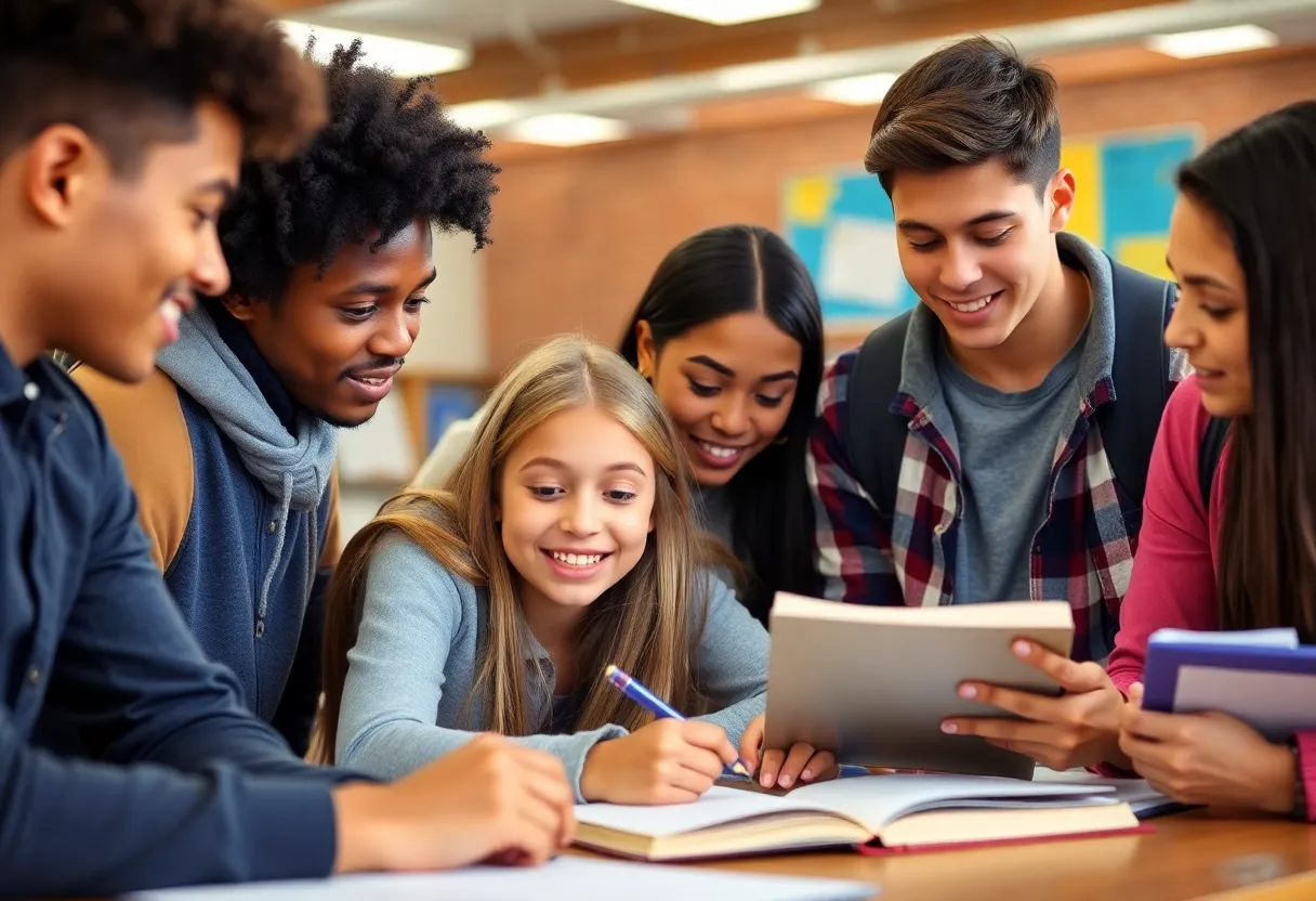 Students studying in a Jacksonville high school