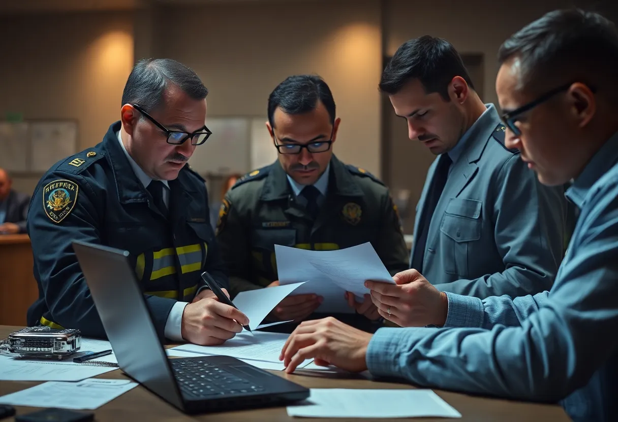 Law enforcement officers conducting a digital evidence investigation