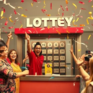 Community members celebrating lottery wins