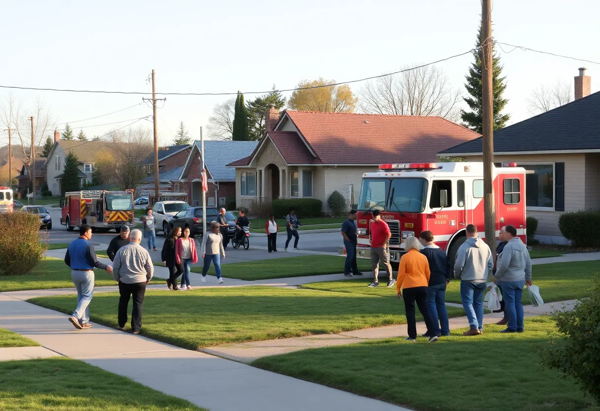 Neighborhood scene in Jacksonville showing damage from recent house fires.