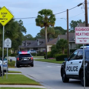 Scene of a neighborhood investigation in Jacksonville, Florida
