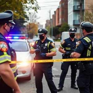 Police officers responding to an incident in Jacksonville