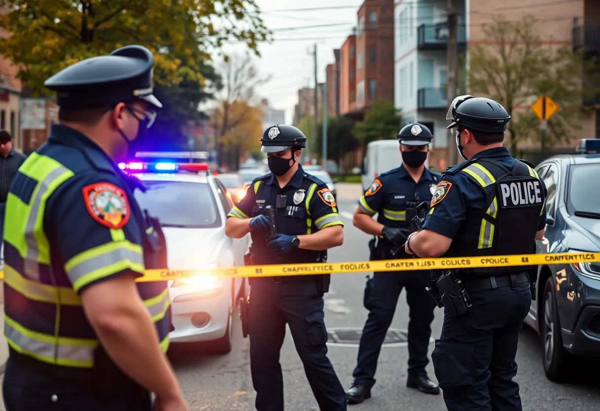 Police officers responding to an incident in Jacksonville