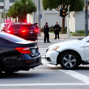 Road rage incident scene in Jacksonville, Florida